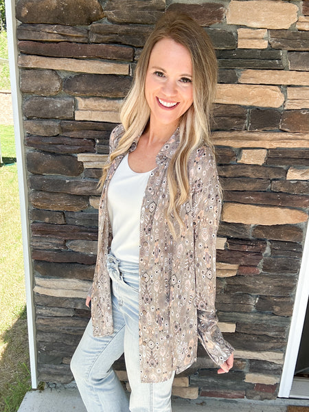 Aztec Button Up Top