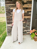 Ash Mocha V Neck Jumpsuit