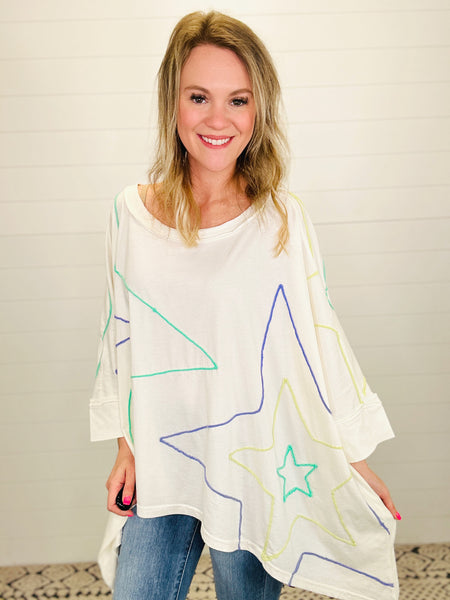 Oli and Hali Cream Star Top
