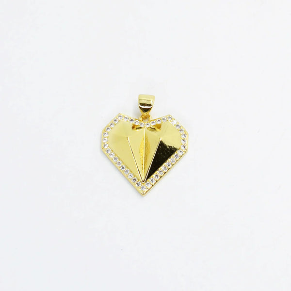 Textured Gold Heart Charm