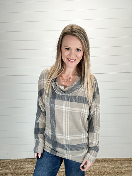 Tan Plaid Top