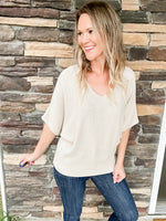 Beige Knitted Sweater Tee
