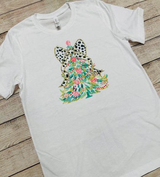 Christmas Tree Bow Tee