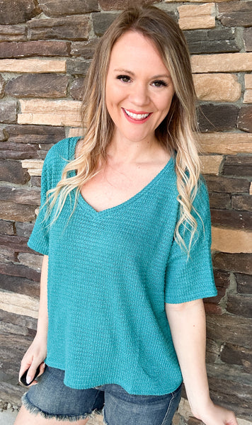 Waffle Top - Dark Teal