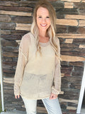 Tan Crochet Sweater
