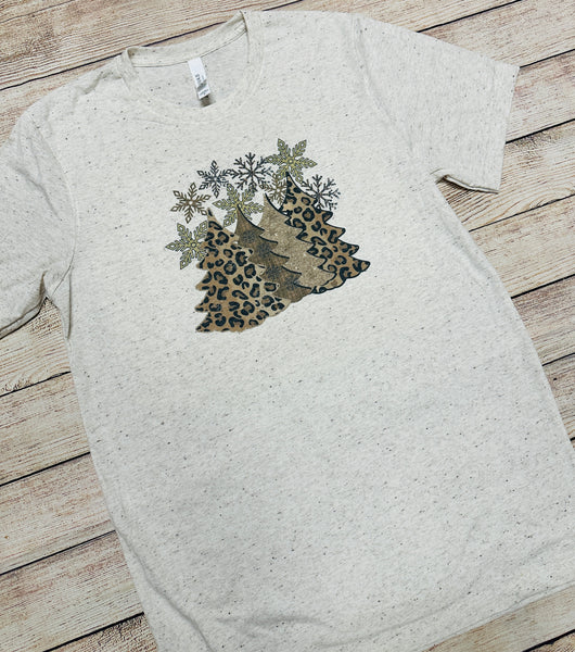 Leopard Christmas Tree Tee