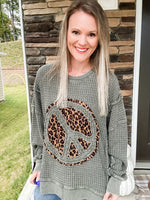 Green Peace Leopard Patch Top