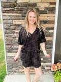 Black Mineral Wash Romper