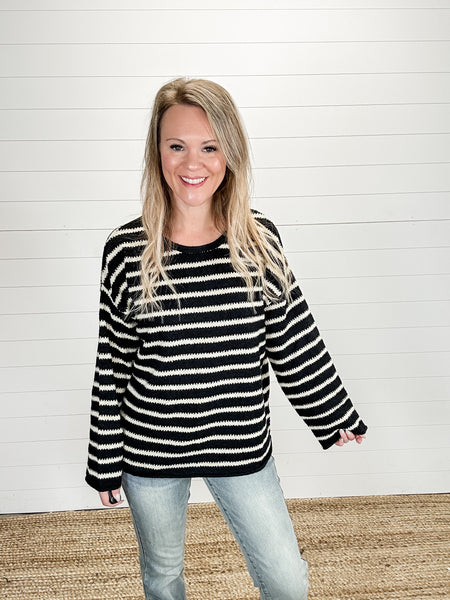 Black Striped Sweater