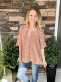 Mocha Textured Blouse