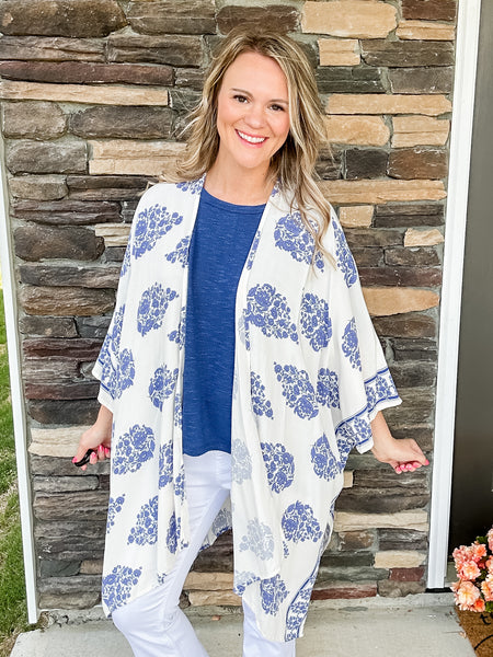 Blue and White Kimono