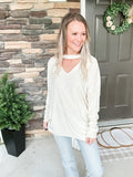 Ivory Key Hole Top