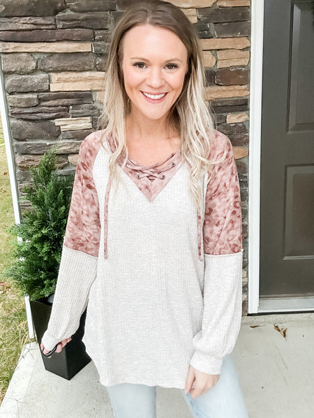 Waffle Leopard CrissCross Tunic