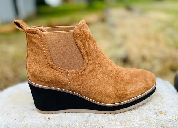 Corkys Tobacco Suede Booties
