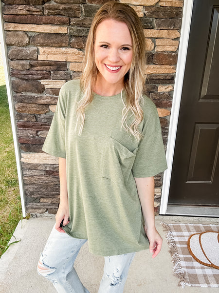Olive Pocket Tee