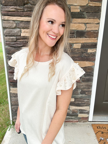 Cream Pearl Top