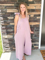 Mauve Flower Patch Jumpsuit