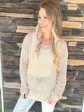 Tan Crochet Sweater