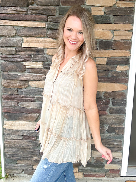 Boho Khaki Tank