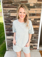 Washed Shorts and Tee SET - Grey