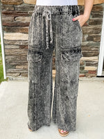 Ash Black Mineral Wash Pants
