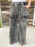 Ash Black Mineral Wash Pants