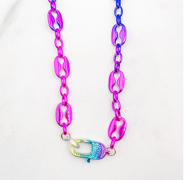 Rainbow Hook Chain Necklace