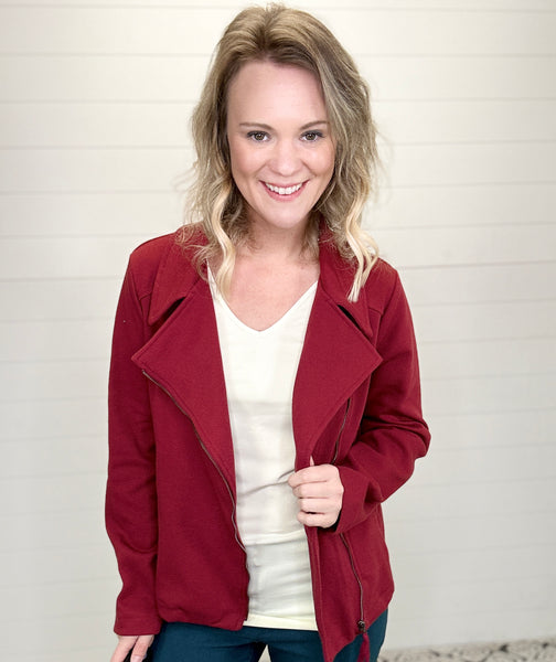 Burgundy Blazer Jacket