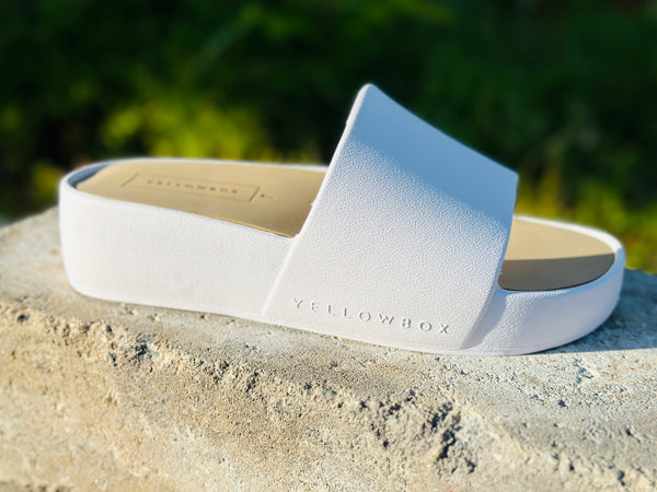 White Yellow Box Platform Sandal