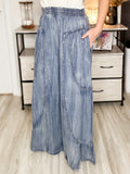 Denim Elastic Chambray Pants