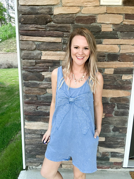Blue Bow Romper